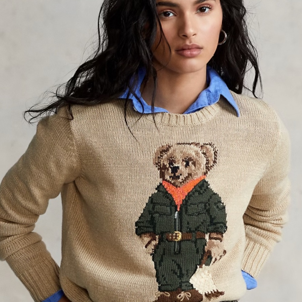 NWOT Ralph Lauren Tan and Cream Knit Cardigan